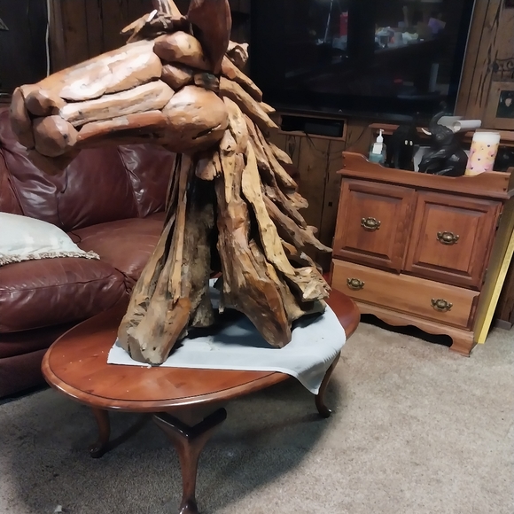 Hand made master crafted driftwood horse 3ft t x 36'l x18'w.driftwood brown - Picture 16 of 16
